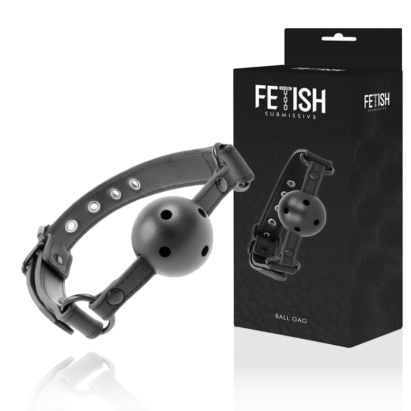 Gag, Fetish Submissive - Vegan Breathable, cu Orificii de Respiratie, D - Bila 4.5 CM