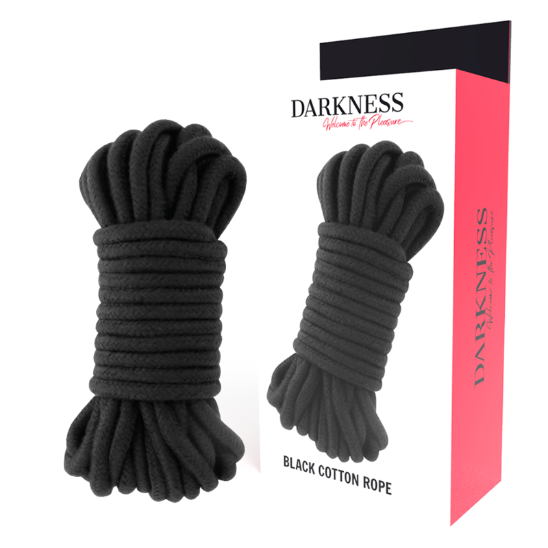 Franghie Bondage, Darkness - Japanese Rope, 100% Bumbac, 20 m Negru