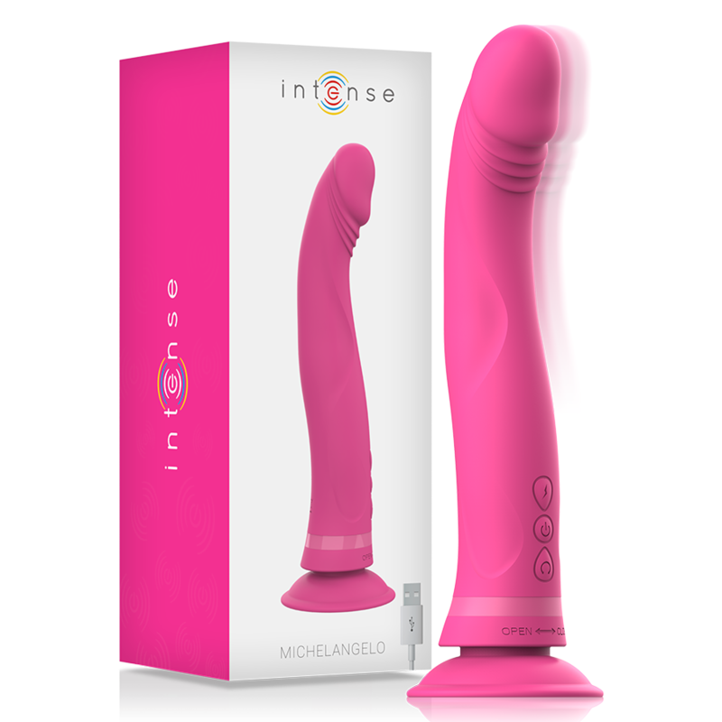 Vibrator Dildo, Intense - Michelangelo, Densitate Dubla, Roz