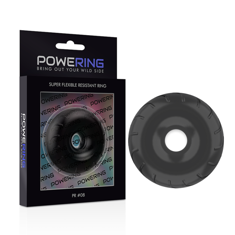 Inel Penis, Powering - PR08, Super Flexibil si Rezistent, 5 CM Negru