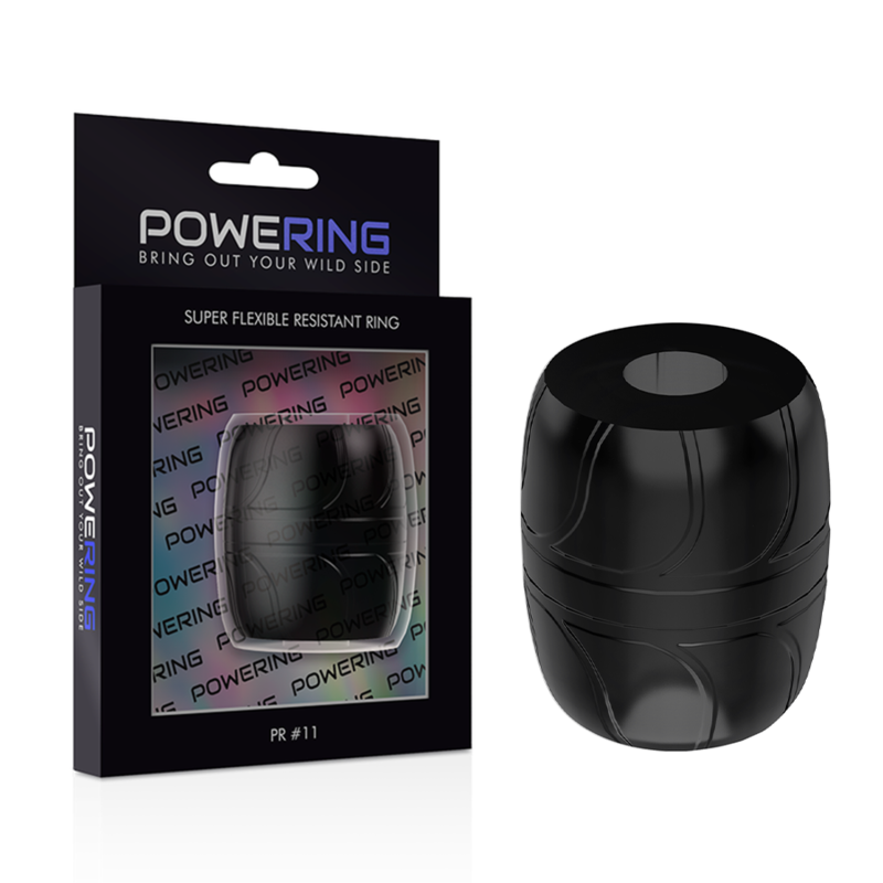 Inel Penis, Powering - PR11, Super Flexibil si Rezistent, 5 CM Negru