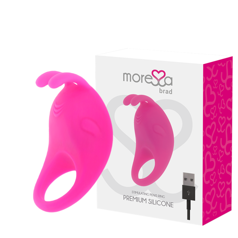 Inel Vibrator pentru Penis, Moressa - Brad, Silicon Medical Reincarcabil, Roz
