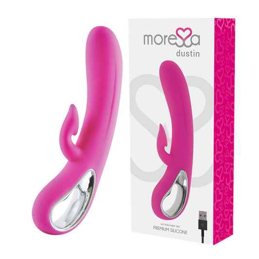 Vibrator cu Aspiratie, Moressa - Dustin, Stimulare Duala cu Aspiratie Clitorisa, 205 x 36 mm