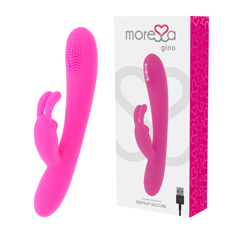Vibrator Rabbit, Moressa - Gino, Silicon Medical 100% Reincarcabil, 190 X 35 MM