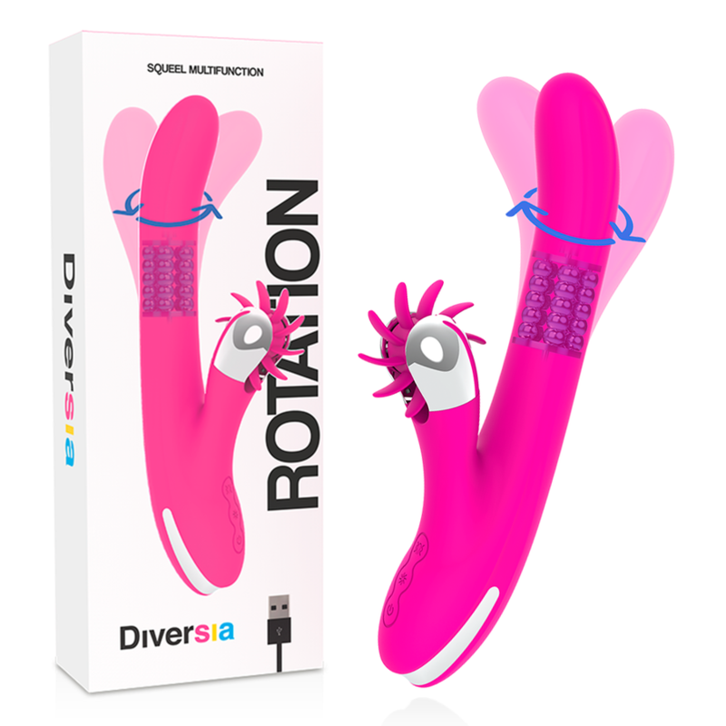 Vibrator, Diversia - Bunny Rotation, Rotatie cu Bile, 24 CM