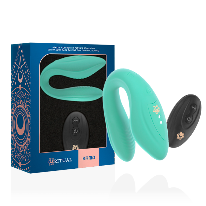 Vibrator pentru Cupluri, Rithual - Kama, cu Telecomanda, Azabache
