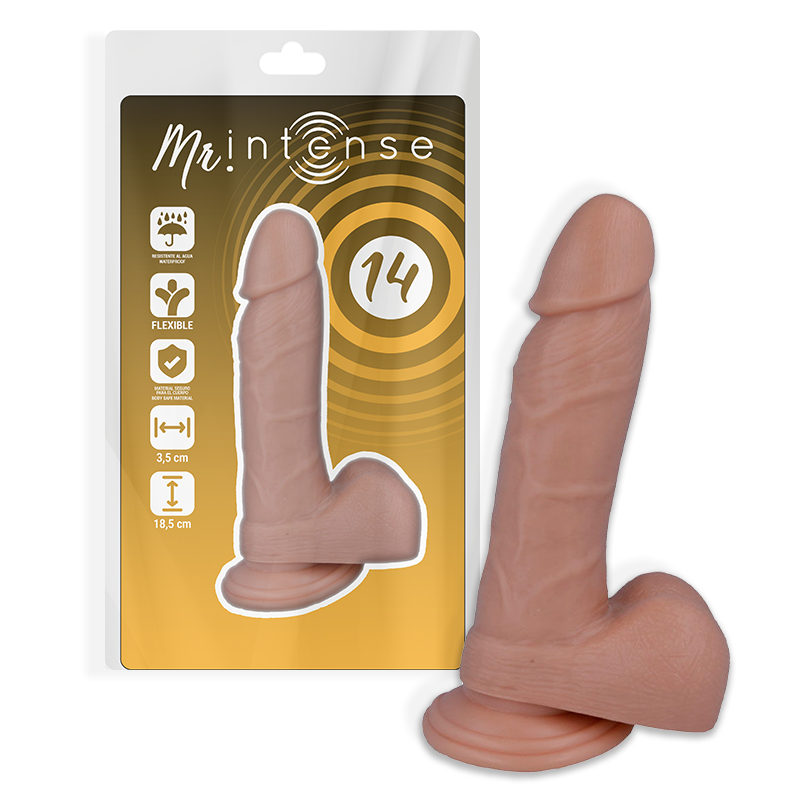 Dildo, Mr Intense - 14 Realistic Cock, cu Ventuza Puternica, 18,5 x 3,8 CM