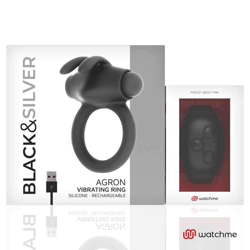 Incel Vibrator, Agron, cu Telecomanda WatchMe, Black & Silver