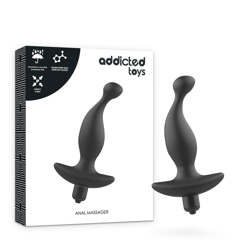 Vibrator Anal, Addicted Toys - Model 1, cu Vibratii, Negru