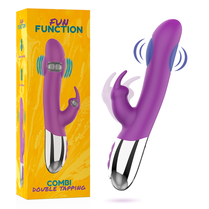 Vibrator Rabbit, Fun Function - Combi Double Tapping, Dublu Motor, 21 CM x 3.5 CM