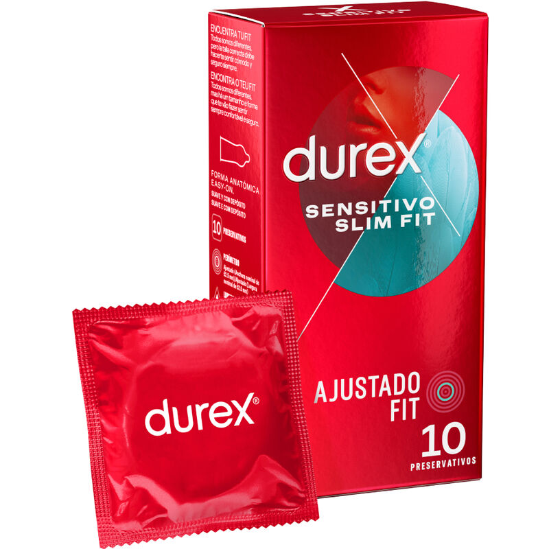Prezervative, Durex - Sensitivo Slim Fit, Subtiri Lubrifiate, 10 Unitati