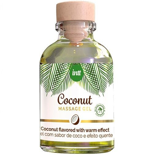 Gel de Masaj Vegan cu Aroma de Cocos, INTT - cu Efect de Incalzire, 30 ml
