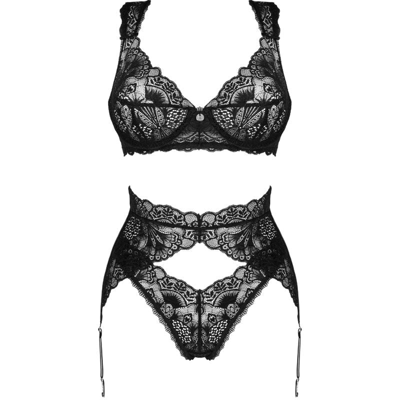 Set Lenjerie, Obsessive - Donna Dream, 3 Piese, XS/S Negru