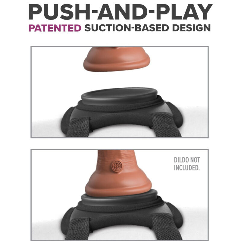 Ham Strap On pentru Coapsa, Pipedream - Body Dock Lap Strap, Sistem Push-And-Play cu Ventuza