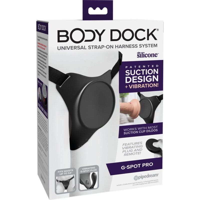 Ham Strap On, Pipedream - Body Dock G-Spot Pro, Vibratii cu 2 Motoare si Telecomanda Reincarcabila