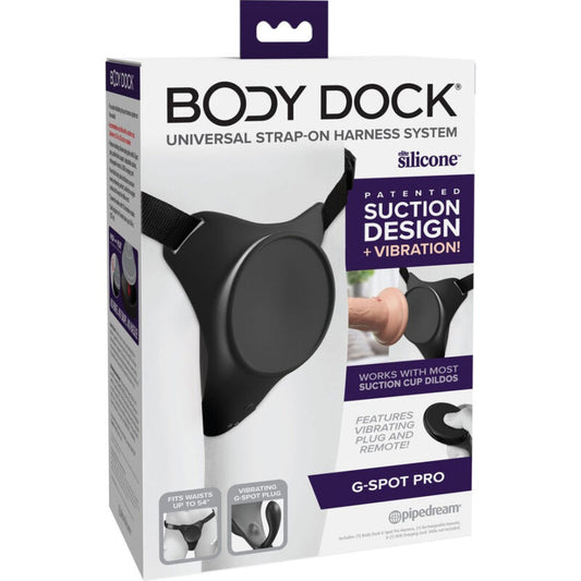 Ham Strap On, Pipedream - Body Dock G-Spot Pro, Vibratii cu 2 Motoare si Telecomanda Reincarcabila