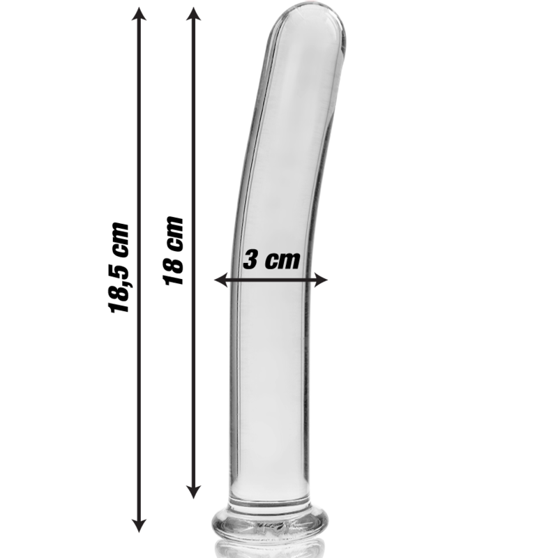 Dildo, Ibiza - Nebula Series - Model 17, Sticla Borosilicata, 18.5 CM D - 3 CM Transparent