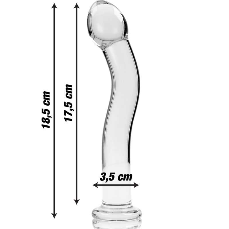 Dildo, Ibiza - Nebula Series Model 18, Sticla Borosilicata, Transparent 18.5 CM D - 3.5 CM