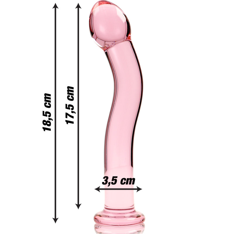 Dildo, Ibiza - Nebula Series Model 18, Sticla Borosilicata, Transparent 18.5 CM D - 3.5 CM
