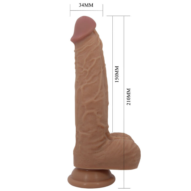 Dildo, Pretty Love - Jonathan, Vibratii si Impingere cu Telecomanda, 21 CM Maro