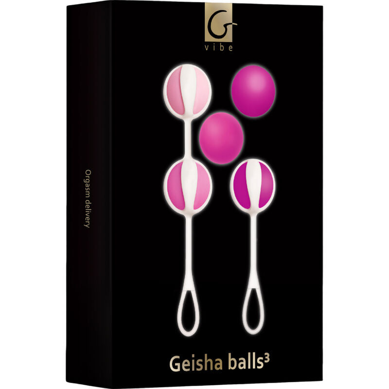 Set Bile Kegel, G-Vibe - Geisha 3, Sistem de Greutati Interschimbabile, Roz