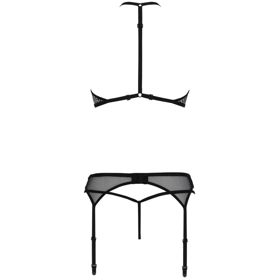 Set Erotic, Passion - Satara Line, cu Portjartier, S/M Negru