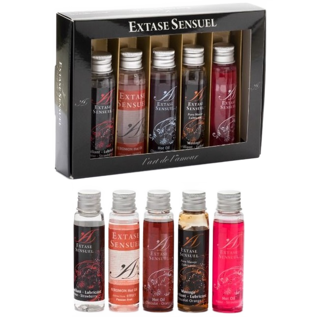 Set Senzual, Extase - Uleiuri Fierbinti si Lubrifianti Aromati, Set 5 Piese