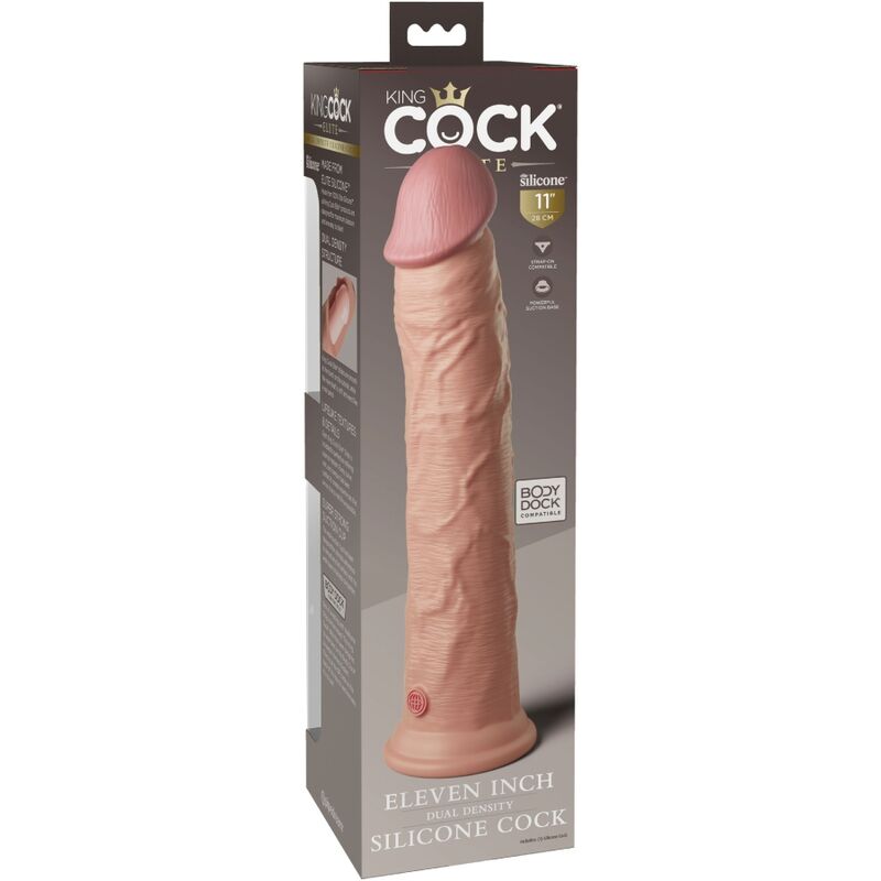 Dildo, King Cock - Elite Realistic Silicone, Silicon cu Densitate Dubla, 28 CM