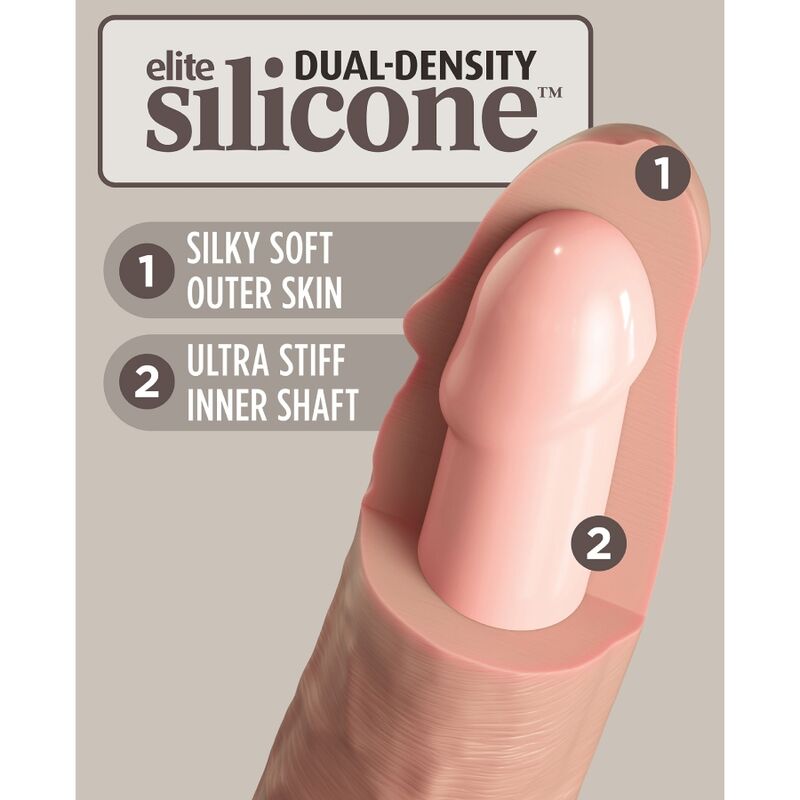 Dildo, King Cock - Elite Realistic Silicone, Silicon cu Densitate Dubla, 28 CM