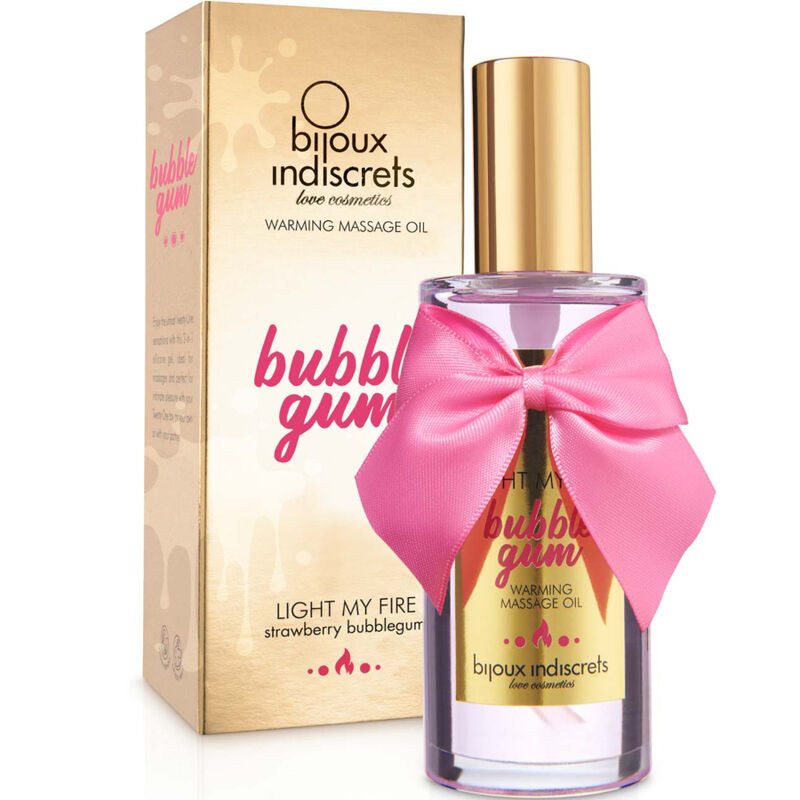 Ulei de Masaj, Bijoux Indiscrets - Light My Fire, Efect de Incalzire, Aroma Guma de Mestecat 100 ML