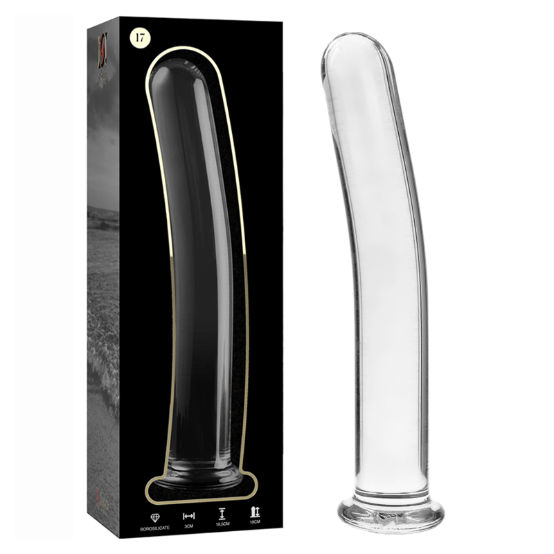 Dildo, Ibiza - Nebula Series - Model 17, Sticla Borosilicata, 18.5 CM D - 3 CM Transparent