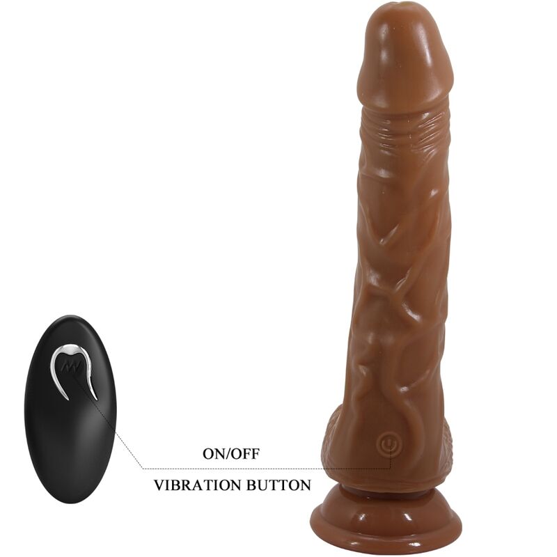 Vibrator Realistic, Baile - Bodach, Cu Telecomanda si Ventuza, Maro