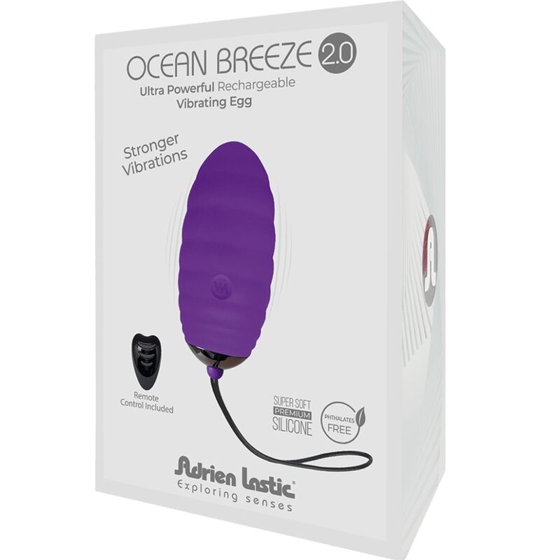 Ou Vibrator, Adrien Lastic - Ocean Breeze 2.0, Reincarcabil cu Telecomanda, Mov