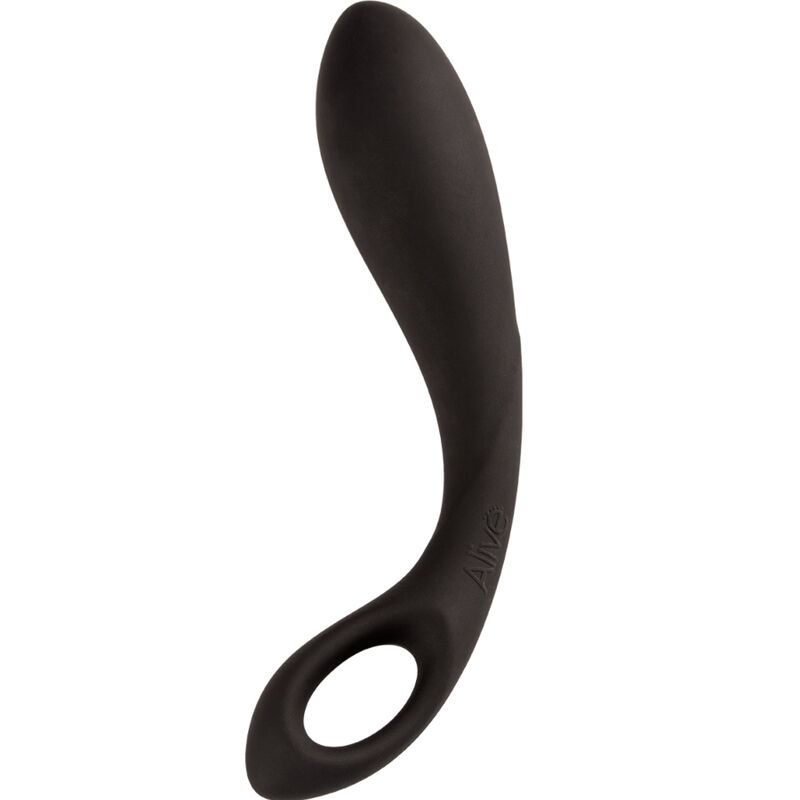 Vibrator Anal, Alive - Black Heart, Silicon Matasos, 15 CM / Negru