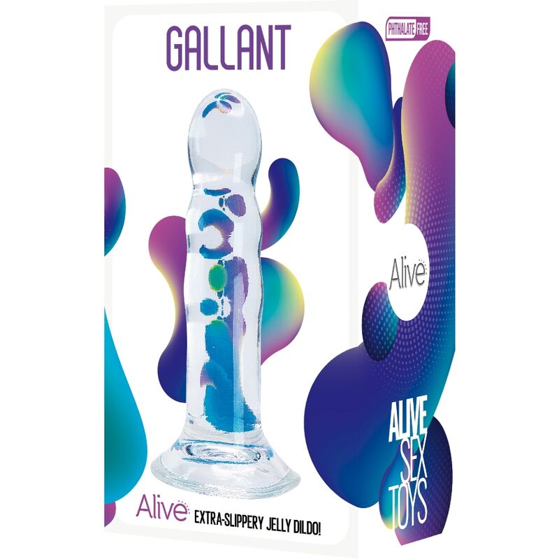 Dildo Realistic, Alive - Gallant, Rezistent la Apa, 14 CM / Transparent