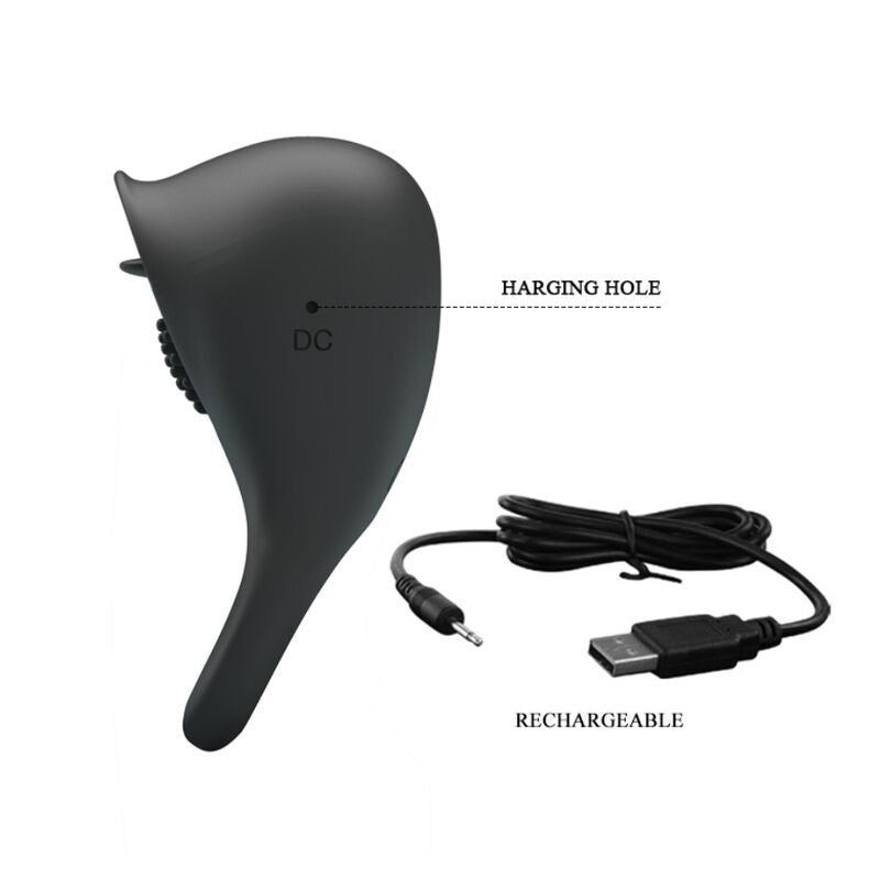 Inel Vibrator, Pretty Love, 12 Setari de Lins, Negru