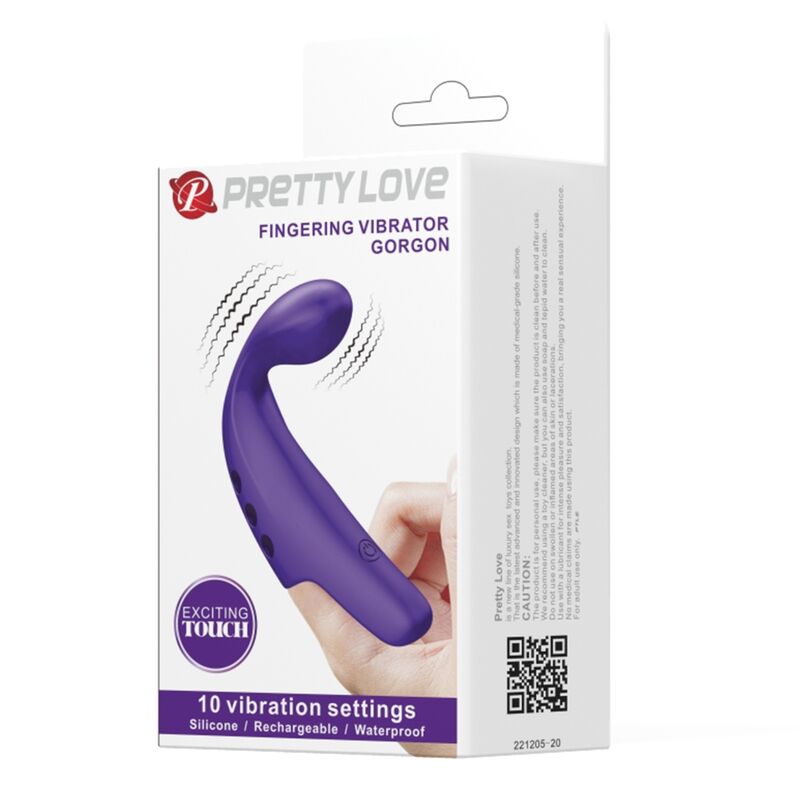 Vibrator de Deget, Pretty Love - Gorgon, Reincarcabil prin USB, Albastru