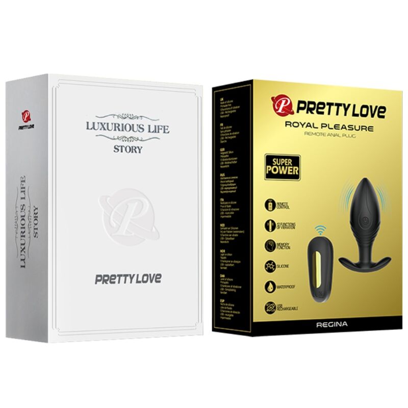 Plug Anal, Pretty Love - Regina, Vibrator Reincarcabil, Negru