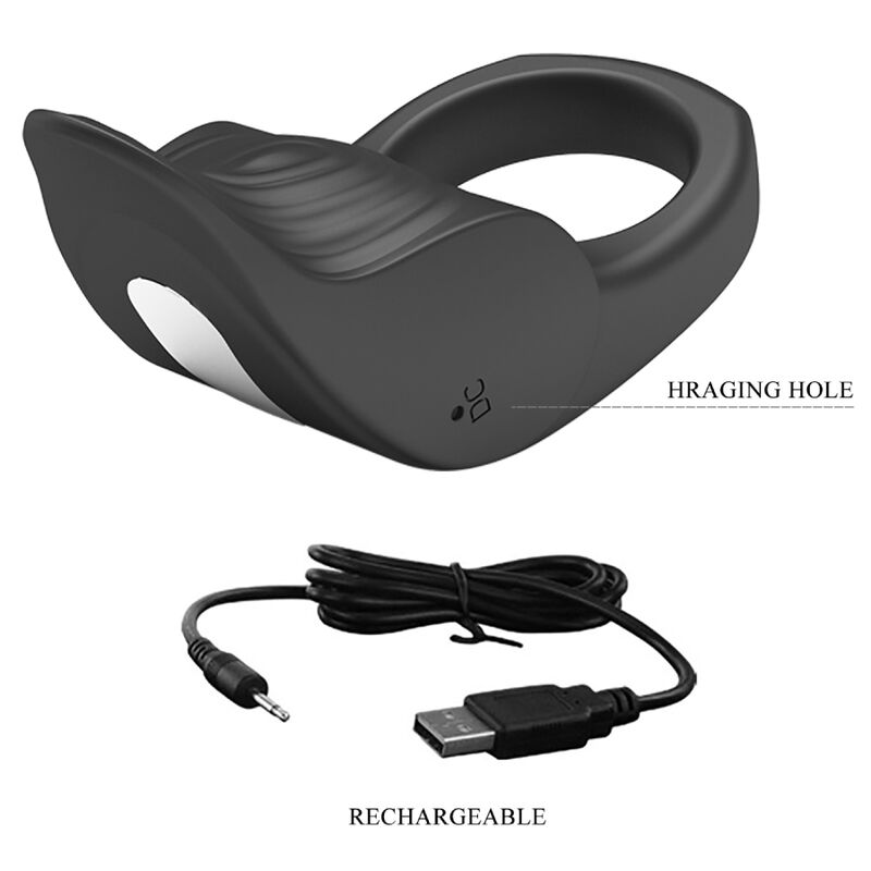 Inel Vibrator pentru Penis, Pretty Love - Susanna, 10 Functii de Vibratie, Negru