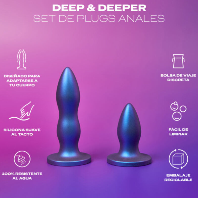 Plug Anal, Durex - Deep & Deeper, Silicon Moale, Set 2 Piese