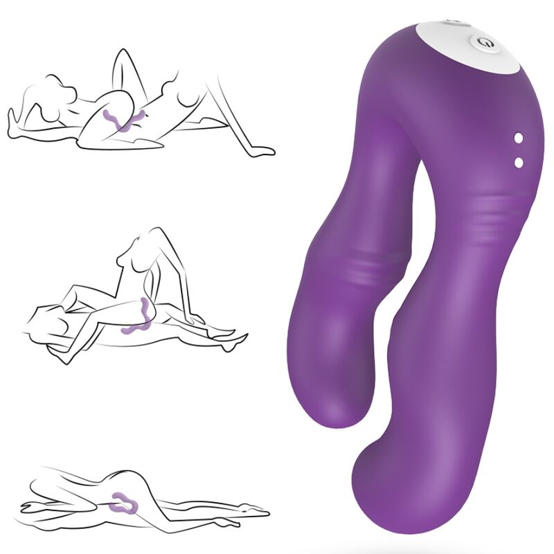 Vibrator Dublu cu Telecomanda, Armony - Seraph, 2x9 Moduri de Vibratie, Mov