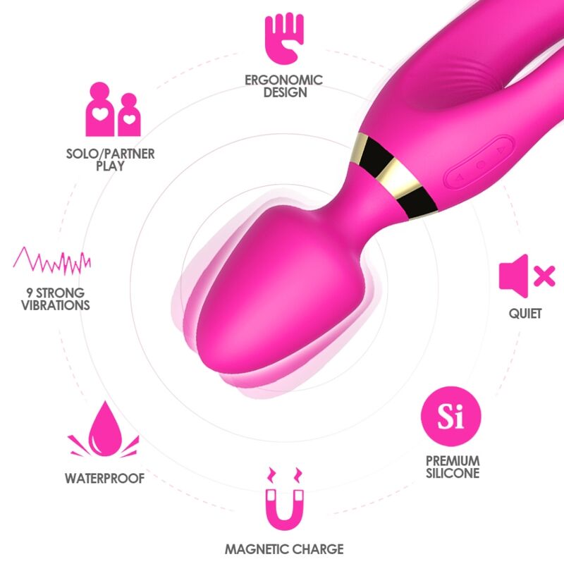 Vibrator Rabbit, Armony, 2x9 Moduri de Vibratie, Roz