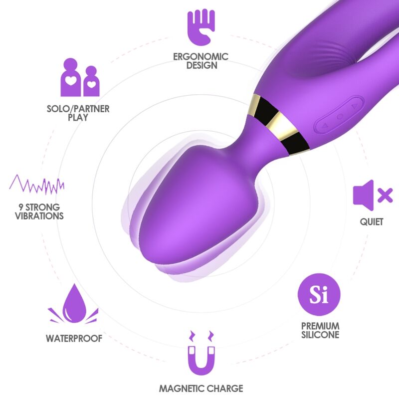 Vibrator Rabbit, Armony - Massager, 2x9 Moduri de Vibratii, Mov
