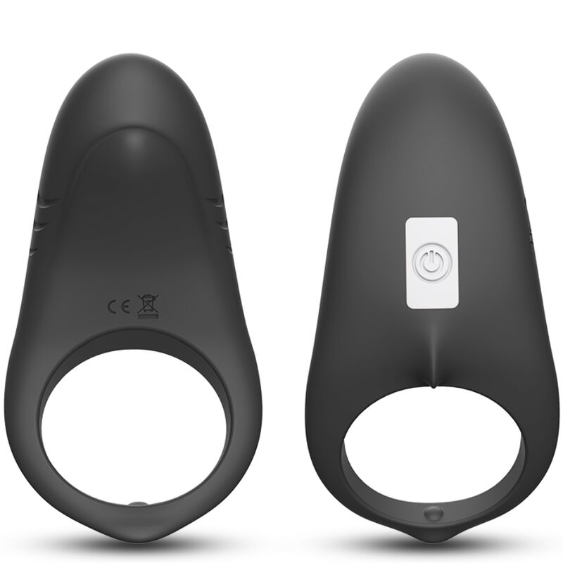 Inel Vibrator pentru Cupluri, Armony - Shark, cu Telecomanda si 9 Moduri de Vibratie, Negru