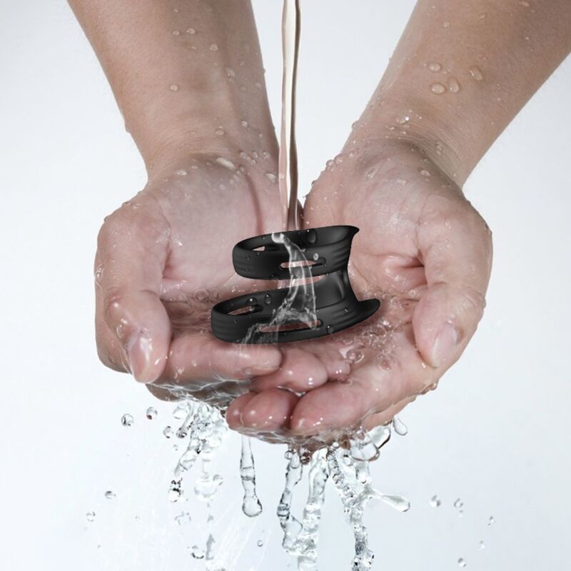 Inel pentru Penis, Armony - Dublu Elastic, Rezistent la Apa, Negru