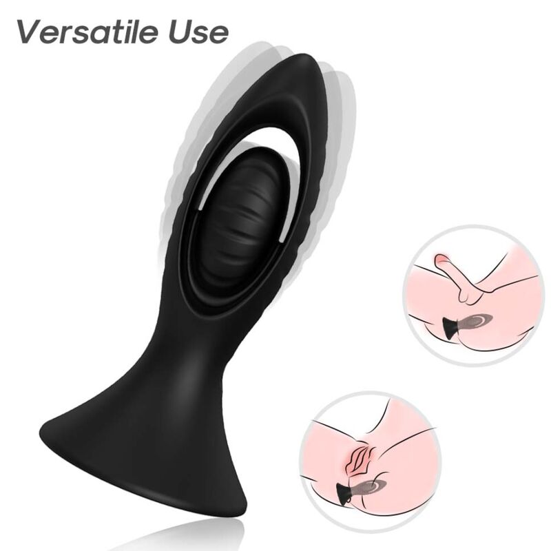 Vibrator si Anal Plug, Armony, 9 Moduri de Vibratie, Silicon Negru