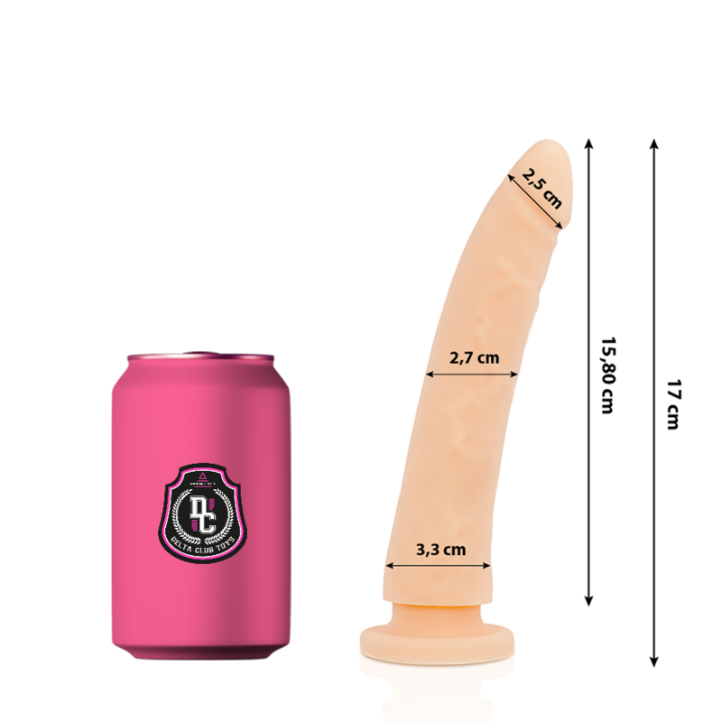 Dildo, Delta Club, Silicon Medical, 17 CM x 3 CM Natural