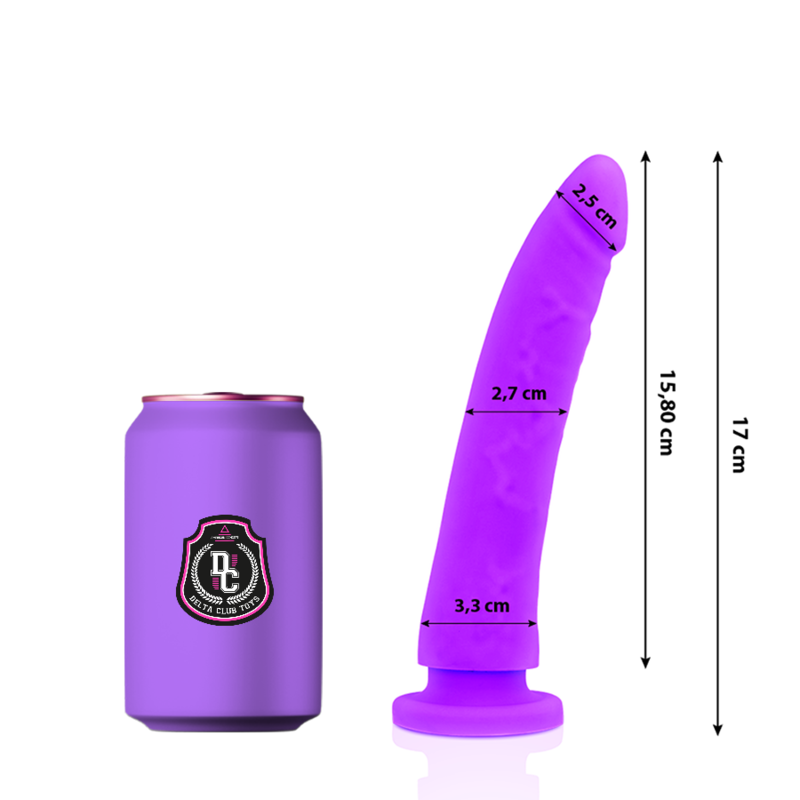 Dildo, Delta Club - Lilac, Silicon Medical, 17 CM x 3 CM