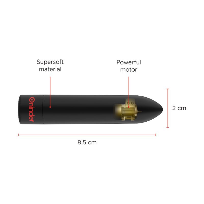 Vibrator Bullet, Oninder - Berlin, Control prin Aplicatie, 8.5 X 2 CM Negru