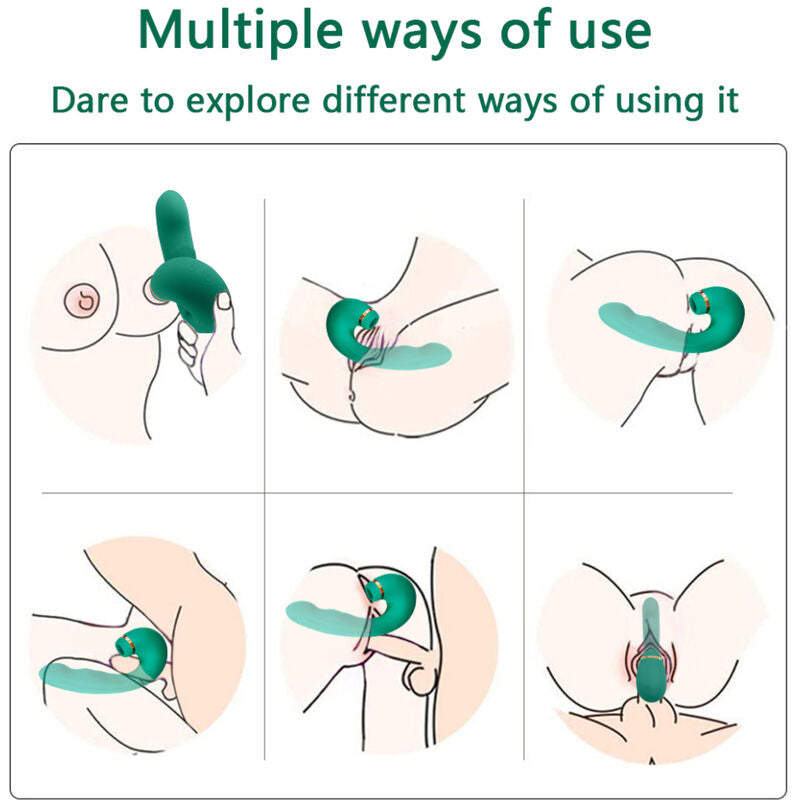 Vibrator cu Suctiune, Armony, Flexibil, Verde